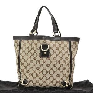 Gucci GG Canvas Abbey D-ring Tote Brown